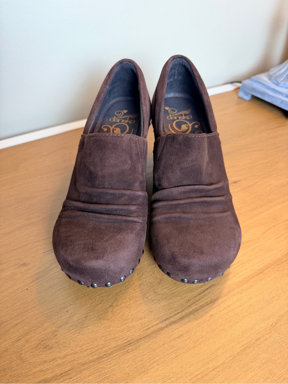 Dansko Nori Dark Brown Suede Slip-On Clogs